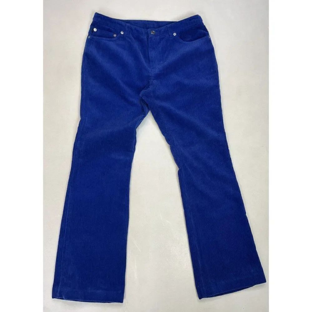 Polo Ralph Lauren Corduroy Slim Bootleg Pants Women Size 8 Blue